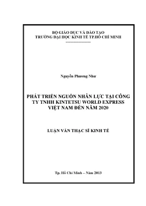 Luận văn phát triển nguồn nhân lực tại công ty kintetsu world express việt nam đến năm 2020