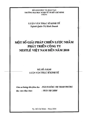 Luận văn một số giải pháp chiến lược nhằm phát triển công ty nestle việt nam đến năm 2010