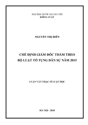 Chế định giám đốc thẩm theo bộ luật tố tụng dân sự năm 2015
