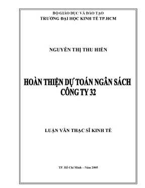 Luận văn hoàn thiện dự toán ngân sách tại công ty 32