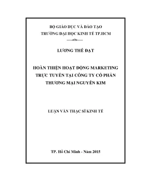 Luận văn hoàn thiện hoạt động marketing trực tuyến tại công ty cổ phần thương mại nguyễn kim