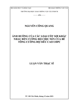 Ảnh hưởng của các loại cốtsợi khác nhau đến cường độ chịu nén của bêtông cường độ siêucao