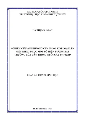 Luận án tiến sĩ sinh học nghiên cứu ảnh hưởng của nano kim loại lên việc khắc phục một số hiện tượng bất thường của cây trồng nuôi cấy in vitro