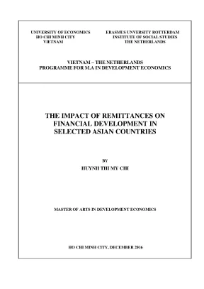 Luận văn the impact of remittances on financial development in selected asian countries