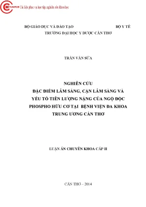 1698 nghiên cứu đặc điểm lâm sàng cận lâm sàng và yếu tố tiên lượng nặng của ngộ độc phospho hữu cơ tại bv đa khoa trung ương cần thơ