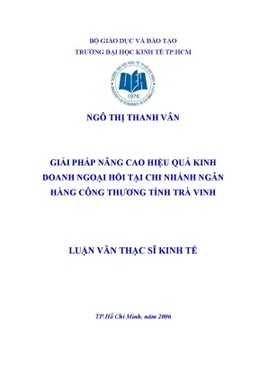 Luận văn giải pháp nâng cao hiệu quả kinh doanh ngoại hối tại chi nhánh ngân hàng công thương tỉnh trà vinh