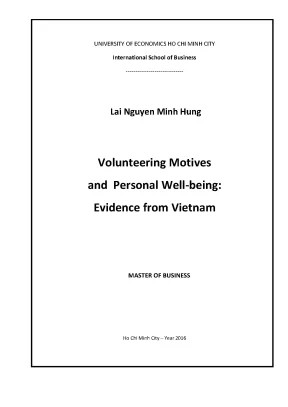 Luận văn volunteering motives and personal well being evidence from vietnam