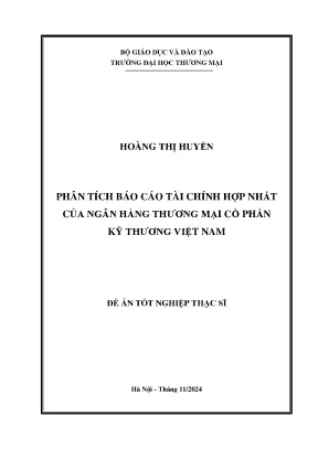 Luận văn phân tích báo cáo tài chính hợp nhất của ngân hàng thương mại cổ phần kỹ thương việt nam
