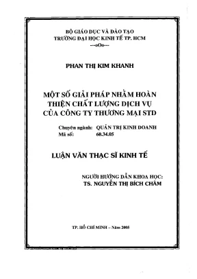 Luận văn một số giải pháp nhằm hoàn thiện chất lượng dịch vụ của công ty thương mại std 002