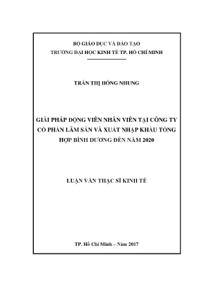 Luận văn giải pháp động viên nhân viên tại công ty cổ phần lâm sản và xuất nhập khẩu tổng hợp bình dương đến năm 2020