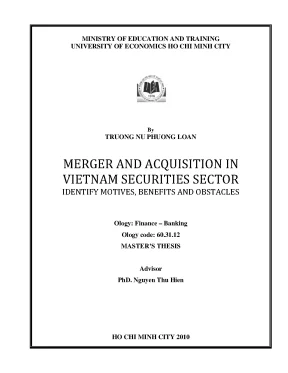 Luận văn merger and acquistion in vietnam securities sector identify motives nennefits and obstacles