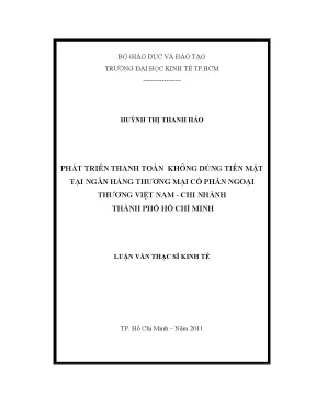 Luận văn phát triển thanh toán không dùng tiền mặt tại ngân hàng thương mại cổ phần ngoại thương việt nam chi nhánh thành phố hồ chí minh