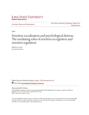 Emotion socialization and psychological distress the mediating roles of emotion recognition and emotion regulation