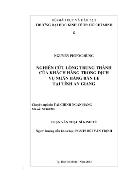 Luận văn nghiên cứu lòng trung thành của khách hàng trong dịch vụ ngân hàng bán lẻ tại tỉnh an giang