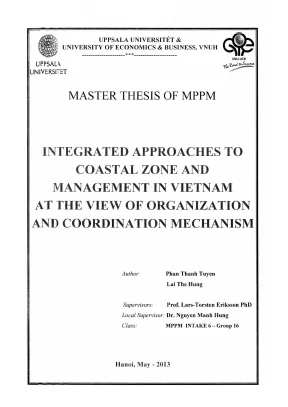 Luận văn thạc sĩ quản lý công integrated approaches to coastal zone and management in vietnam at the view of organization and coordination mechanism