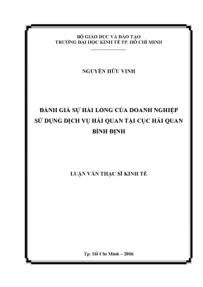 Luận văn đánh giá sự hài lòng của doanh nghiệp sử dụng dịch vụ hải quan tại cục hải quan bình định