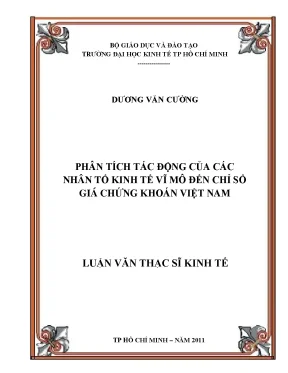 Luận văn phân tích tác động của các nhân tố kinh tế vĩ đến chỉ số giá chứng khoán việt nam