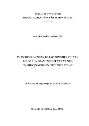 Luận văn thạc sĩ quản lý kinh tế phân tích các nhân tố tác động đến chuyển đổi số của doanh nghiệp vừa và nhỏ tại huyện ninh sơn tỉnh ninh thuận