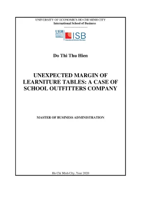 Luận văn unexpected margin of learniture tables a case of school outfitters company