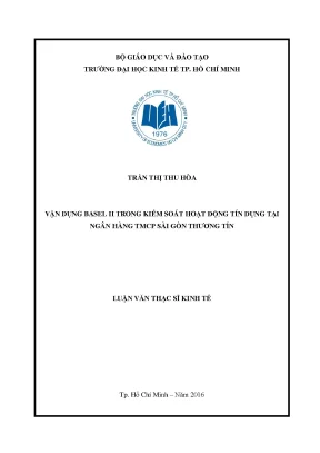 Luận văn vận dụng basel ii trong kiểm soát hoạt động tín dụng tại ngân hàng tmcp sài gòn thương tín