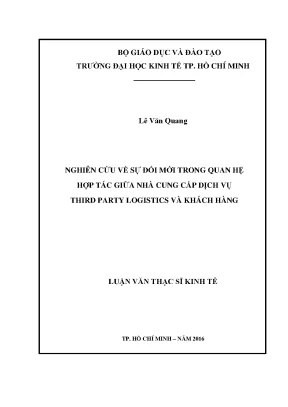 Luận văn nghiên cứu về sự đổi mới trong quan hệ hợp tác giữa nhà cung cấp dịch vụ third party logitics và khách hàng