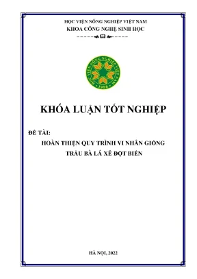 Hoàn thiện quy trình vi nhân giống trầu bà lá xẻ đột biến