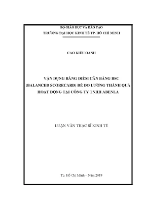 Luận văn vận dụng bảng điểm cân bằng bsc balanced scorecard để đo lường thành quả hoạt động tại công ty tnhh abenla
