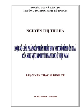 Luận văn một số giải pháp góp phần phát huy vai trò bình ổn giá của khu vực kinh tế nhà nước ở việt nam