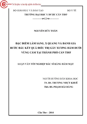 2895 đặc điểm lâm sàng x quang và đánh giá bước đầu kết quả điều trị gãy xương hàm dưới vùng cằm tại tp cần thơ