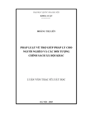 Pháp luật về trợ giúp pháp lý cho người nghèo và các đối tượng chính sách xã hội khác