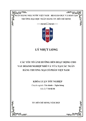 Các yếu tố ảnh hưởng đến hoạt động cho vay doanh nghiệp nhỏ và vừa tại ngân hàng thương mại cổ phần việt nam