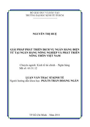 Luận văn giải pháp phát triển dịch vụ ngân hàng điện tử tại ngân hàng nông nghiệp và phát triển nông thôn việt nam