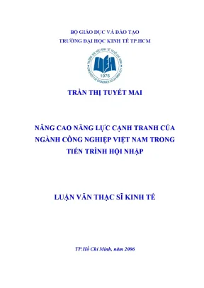 Luận văn nâng cao năng lực cạnh tranh của ngành công nghiệp việt nam trong tiến trình hội nhập