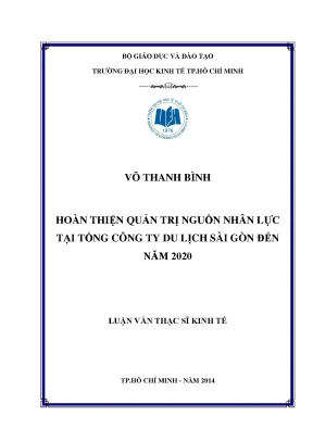 Luận văn hoàn thiện hoạt động quản trị nguồn nhân lực tại công ty du lịch sài gòn đến năm 2020