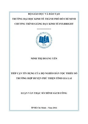 Luận văn tiếp cận tín dụng của hộ nghèo dân tộc thiểu số trường hợp huyện phú thiện tỉnh gia lai