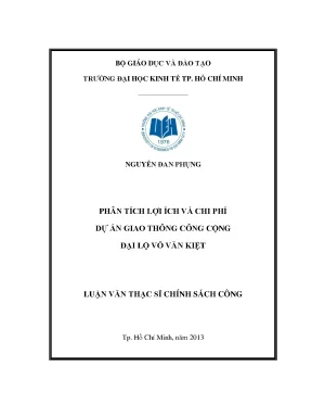 Luận văn phân tích lợi ích và chi phí dự án giao thông công cộng đại lộ võ văn kiệt