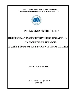Luận văn determinants of customer satisfaction on mortgate service a case study of anz bank vietnam limited