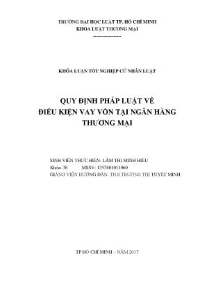Quy định pháp luật về điều kiện vay vốn tại ngân hàng thương mại