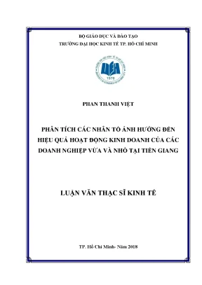 Luận văn phân tích các nhân tố ảnh hưởng đến hiệu quả hoạt động kinh doanh của các doanh nghiệp vừa và nhỏ tại tiền giang