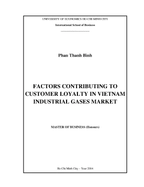 Luận văn factors contributing to customer loyalty in vietnam industrial gases maket