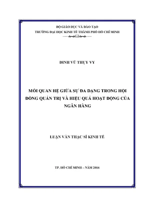Luận văn mối quan hệ của sự đa dạng trong hội đồng quản trị và hiệu quả hoạt động của ngân hàng