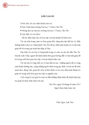 1717 nghiên cứu đặc điểm lâm sàng cận lâm sàng và nguyên nhân ho ra máu tại bv lao bệnh phổi cần thơ năm 2014 2015