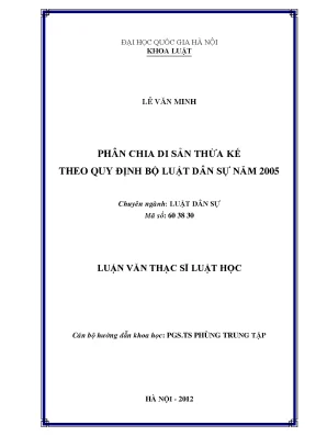 Phân chia di sản thừa kế theo quy định bộ luật dân sự năm 2005