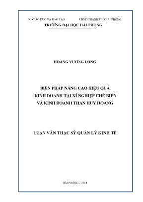 Luận văn thạc sĩ quản lý kinh tế biện pháp nâng cao hiệu quả kinh doanh tại xí nghiệp chế biến và kinh doanh than huy hoàng