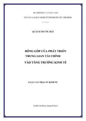Luận văn đóng góp của phát triển trung gian tài chính vào tăng trưởng kinh tế