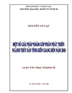 Luận văn một số giải pháp nhằm góp phần phát triển ngành thủy sản tỉnh kiên giang đến năm 2010