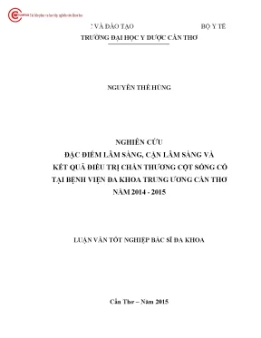 1846 nghiên cứu đặc điểm lâm sàng cận lâm sàng và kết quả điều trị chấn thương cột sống cổ tại bv đa khoa trung ương cần thơ năm 2014 2015