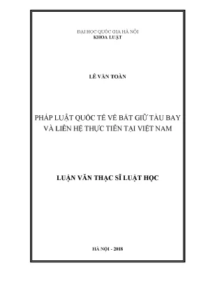 Pháp luật quốc tế về bắt giữ tàu bay và liên hệ thực tiễn tại việt nam