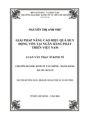 Luận văn giải pháp nâng cao hiệu quả huy động vốn tại ngân hàng phát triển việt nam