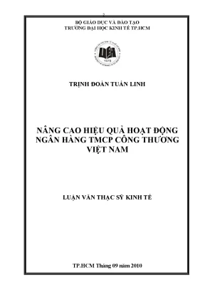Luận văn nâng cao hiệu quả hoạt động ngân hàng tmcp công thương việt nam